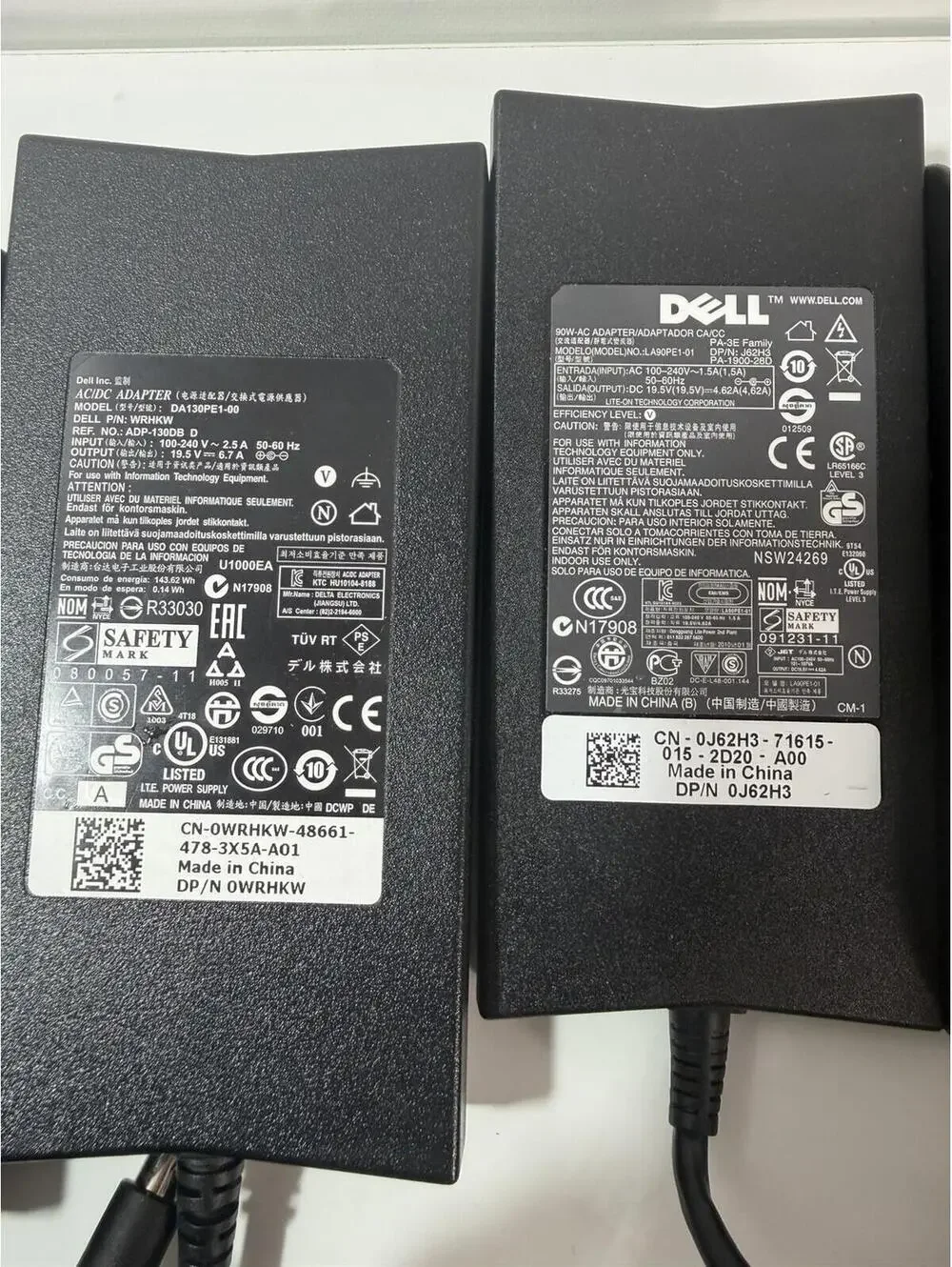 Lot of 21 Dell Laptop AC Adapters Power Supplies Mixed 45W 65W 90W 130W OEM